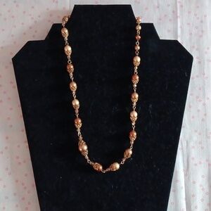 DB Gold Tone Faux Pearl Beaded Necklace